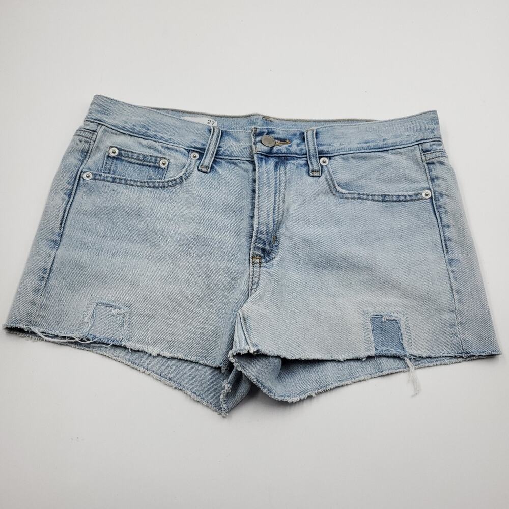 GAP Slim Denim Shorts patches and raw hem Size 27